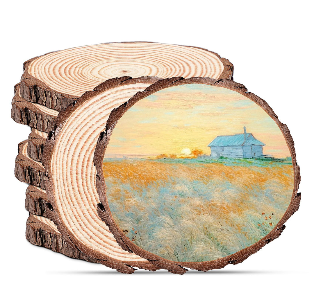 16 Set Holzscheiben 25-28cm, Unbehandelte Baumscheiben aus Kiefernholz 1.5cm Dicke ohne Loch,Runde H