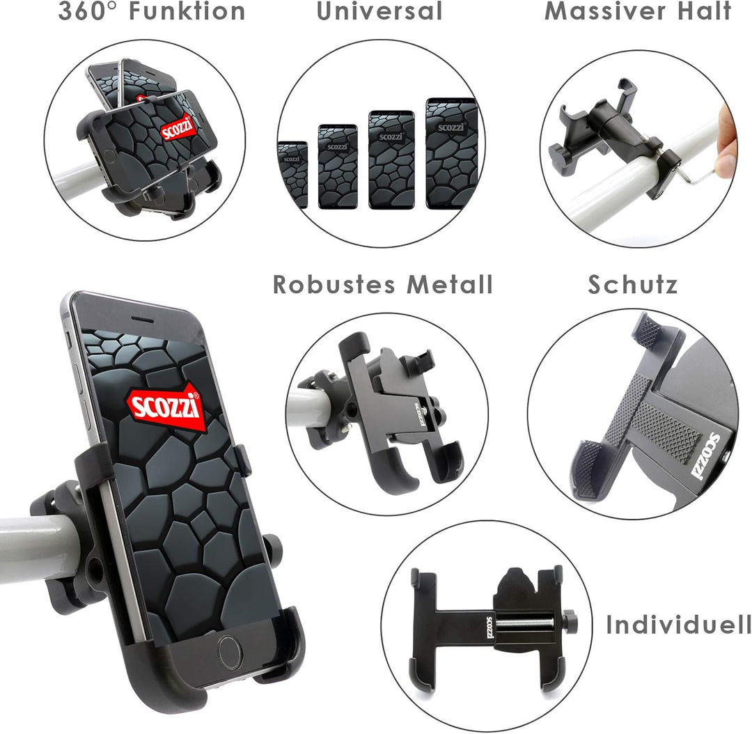 Handyhalterung Fahrrad Motorrad Quad Alu Metall Handy Halterung Halter Universal z.B. kompatibel mit