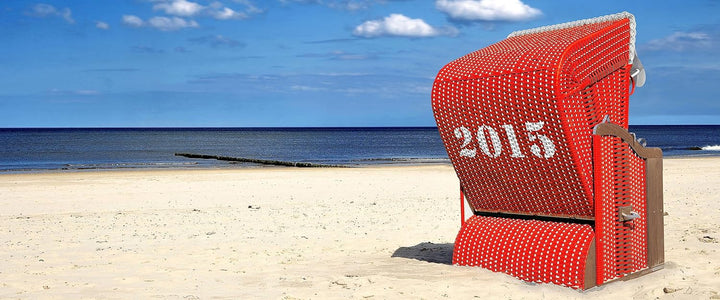 Glasbild Panorama | Wandbild aus Echtglas | Strandkorb an der Nordsee | 100x40 cm | inkl. Aufhängung