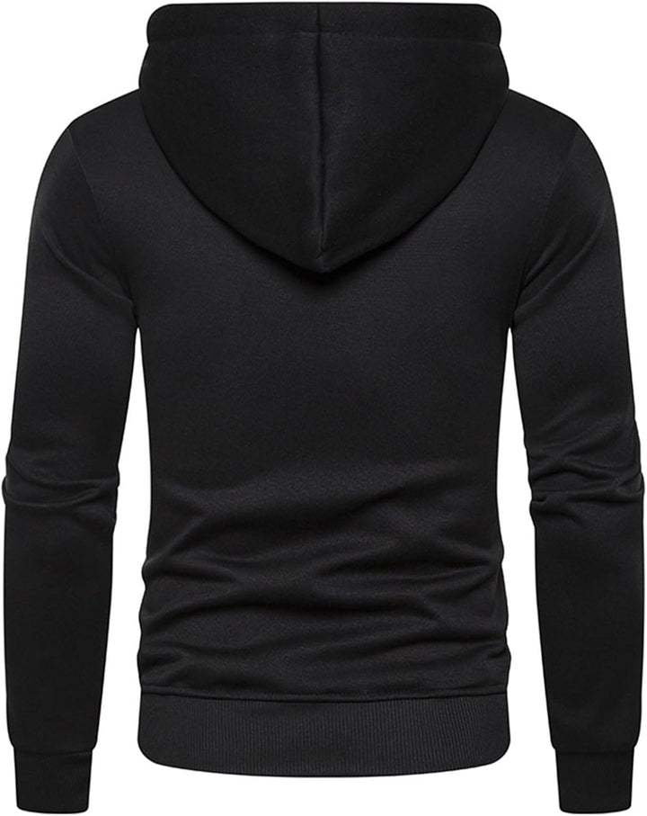 Sportjacke Herren Casual Sweatjacke Zip Kordelzug Hoodie Sweatshirt Jacke Basic mit Kapuze Langarm K