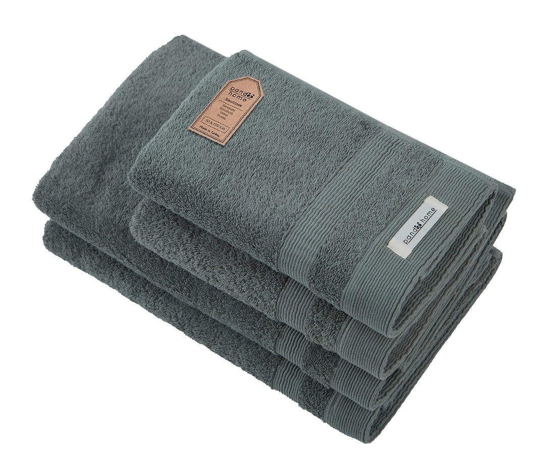 PandaHome Handtuch Set aus Baumwolle - 2 Badetucher, 2 Handtücher - 100% Baumwolle Towel, Schnelltro