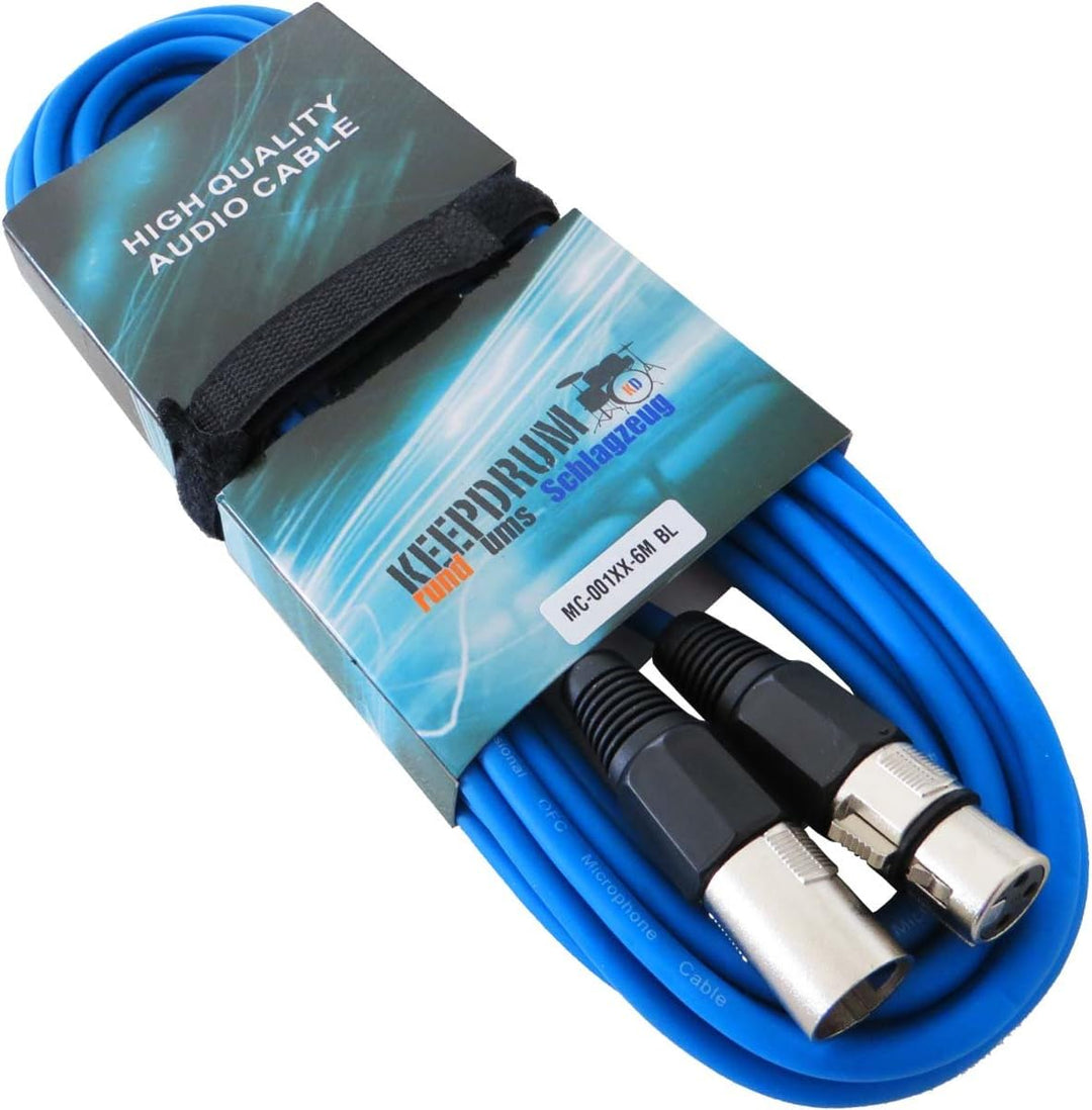 keepdrum MC-001XX BL Mikrofonkabel Blau 10m XLR Male/XLR Female 4 Stück 10m Blau, 10m Blau