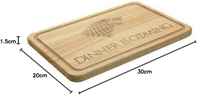 Dinner is coming Schneidebrett Holzbrett Käsebrett Küchenbrett Hartholz lasergraviert Küche Geschenk