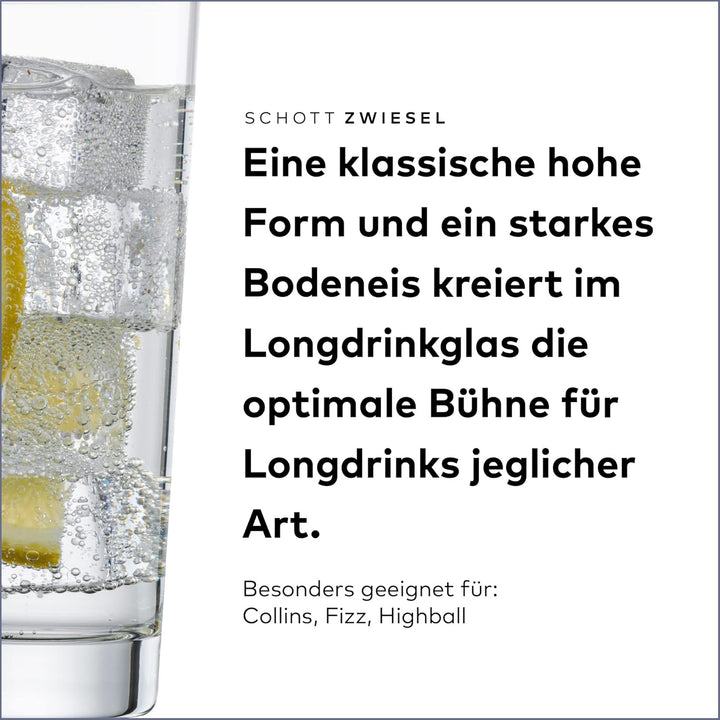 SCHOTT ZWIESEL Longdrinkglas Basic Bar Selection (6er-Set), geradliniges Trinkglas für Longdrinks, s