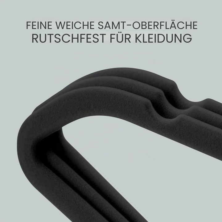 Kleiderbügel Samt, 45 cm rutschfeste Filz Bügel, Stabile Anzugbügel mit Schulterkerben, Platzsparend