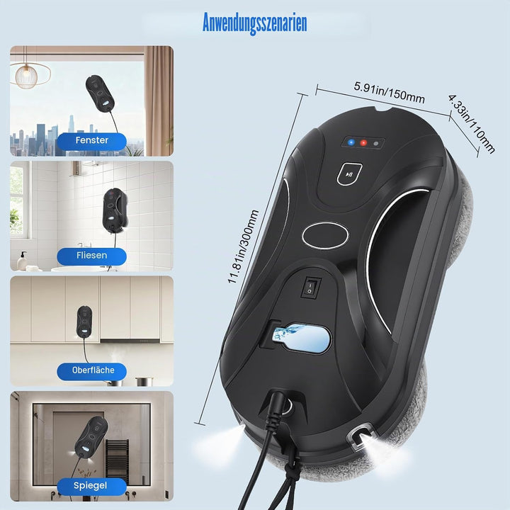 Fensterputzroboter,5600pa Fensterroboter,Elektrischer Fensterputzer Mit Sprühwasser,3 Reinigungsmodi
