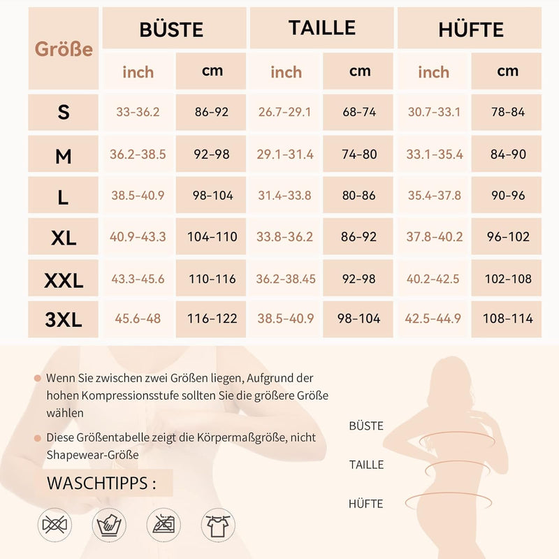 SHAPSHE Shapewear Damen Bauchweg Stark Formend Body Shaper Taillenformer Bodysuit Mieder Fajas Colom