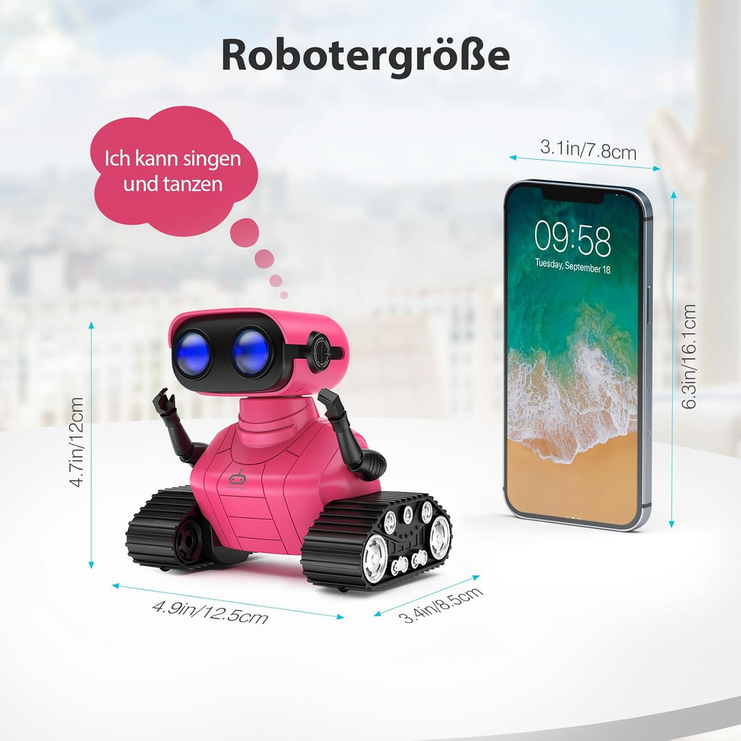 ALLCELE Roboter Kinder Spielzeug Mädchen RC Roboter Spielzeug mit Fernbedienung, Süss Aussehen, Inte
