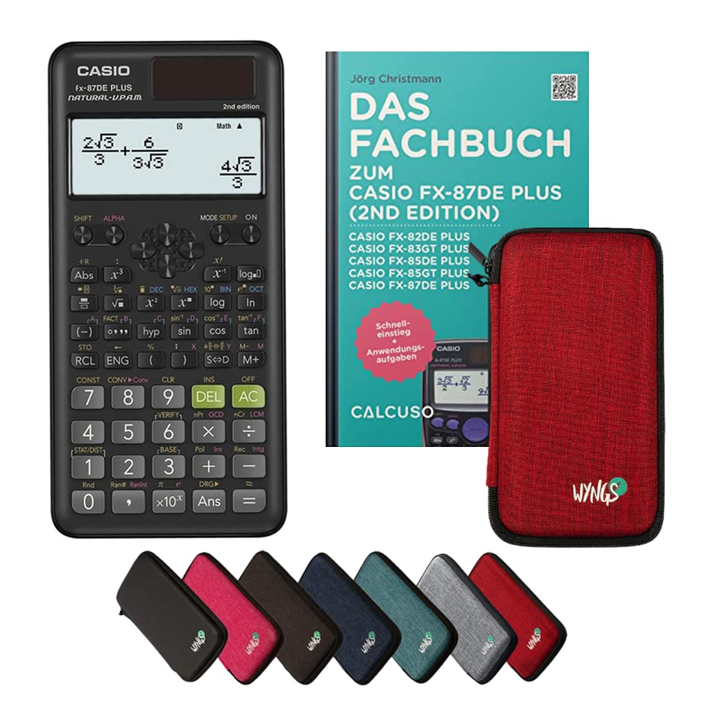 CALCUSO Standardpaket: Casio FX-87DE Plus 2 technisch-wissenschaftlicher Taschenrechner + WYNGS Schu