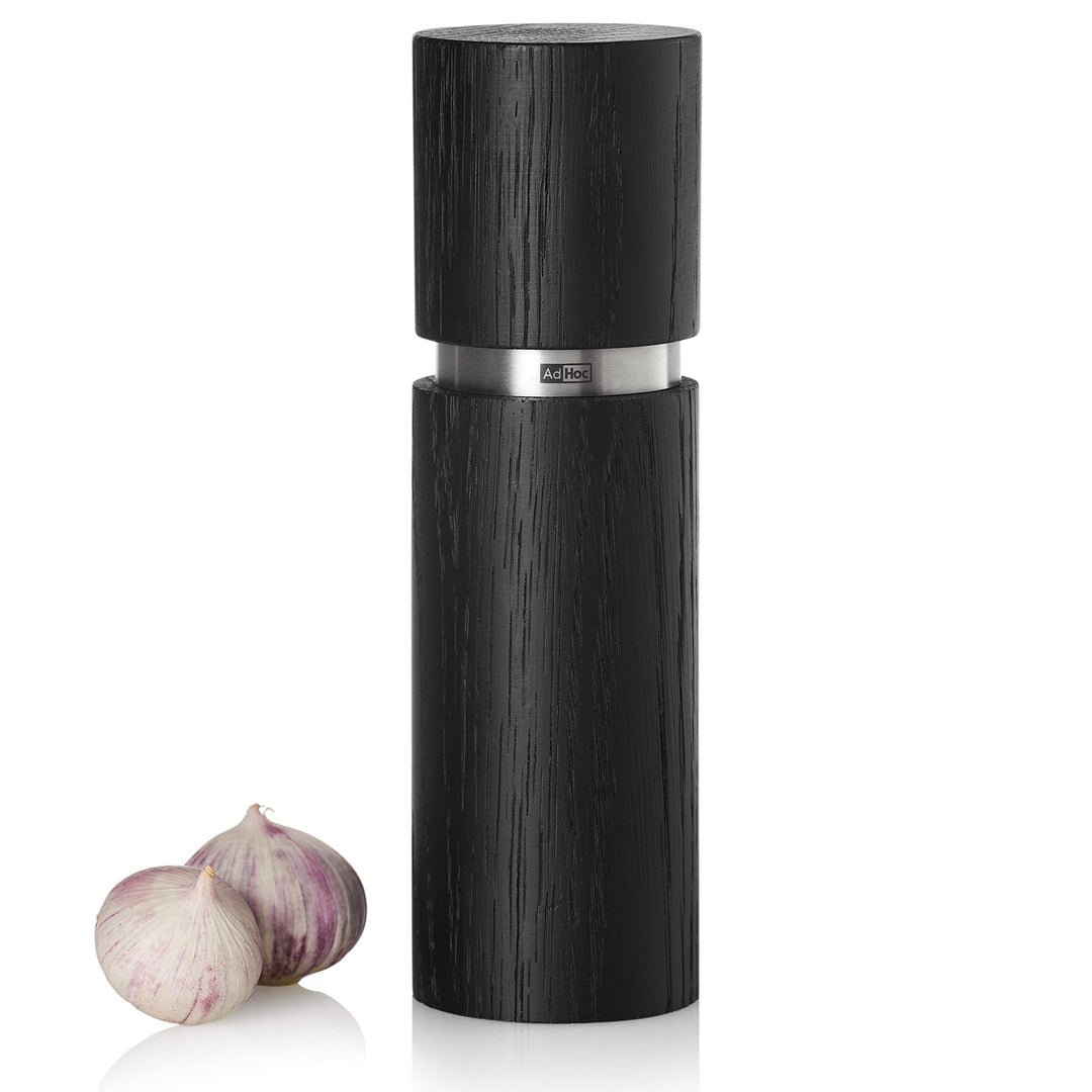 AdHoc MP471 Pfeffer- | Salzmühle Textura, CeraCut® Keramik Mahlwerk, Eschenholz sandgestrahlt, dunke