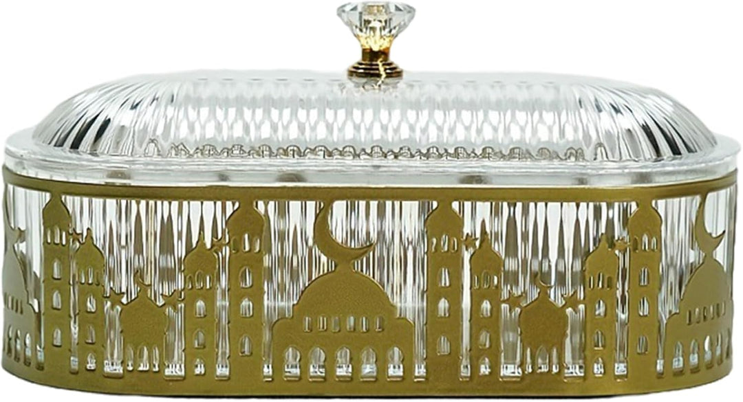 Ramadan-Dekorationen für Zuhause, Ramadan-Tablett, 7, 20 x 3, 54 x 3, 54 Zoll, ovales Schlossgold-Ei