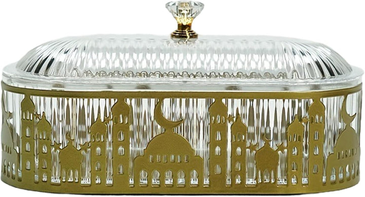 Ramadan-Dekorationen für Zuhause, Ramadan-Tablett, 7, 20 x 3, 54 x 3, 54 Zoll, ovales Schlossgold-Ei