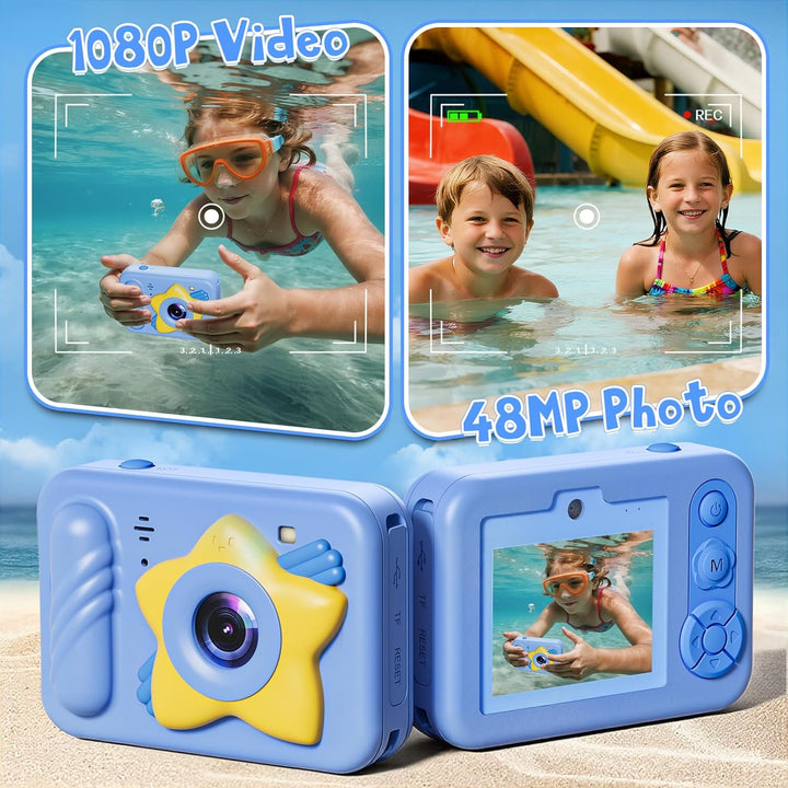 Upgrade Kinderkamera Sofortdruck für Jungen und Mädchen,1080P HD Dual-Linse Selfie Digitalkamera mit
