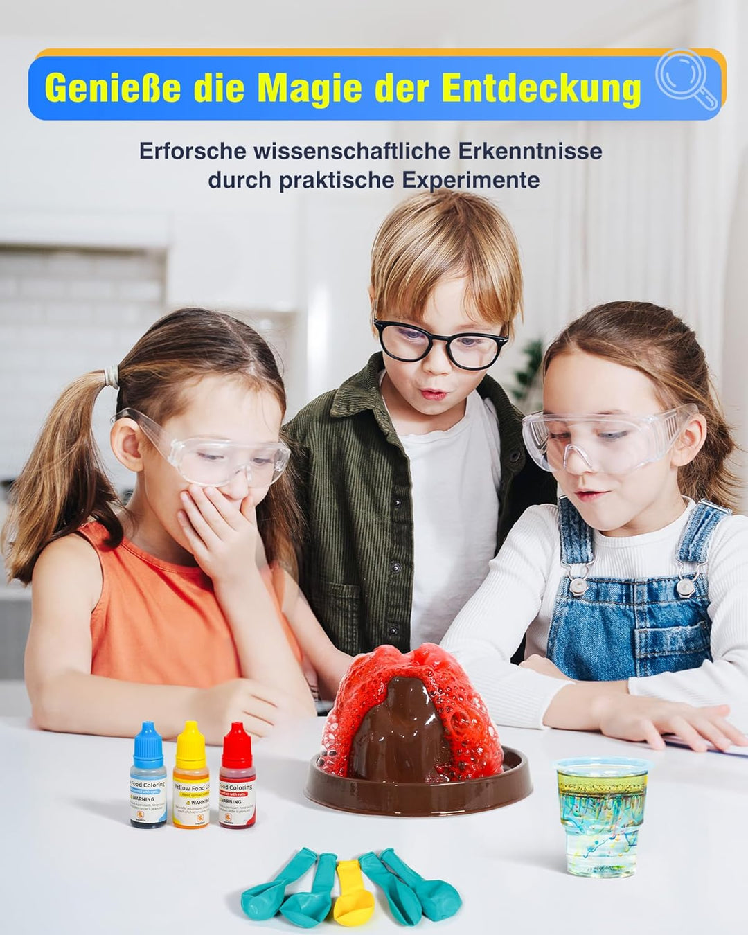 60+ Science Experiment Kit für Kinder ab 5+, STEM Lernen & pädagogisches Spielzeug, erste Wissenscha