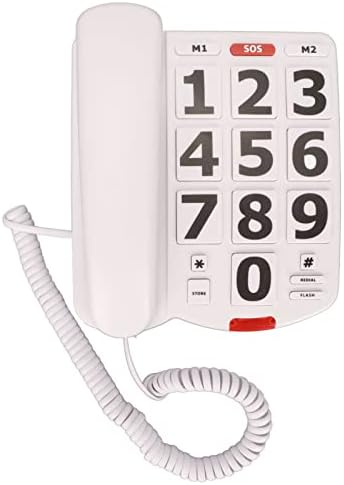 Dpofirs Schnurgebundenes Telefon mit Grossen Tasten für Hör und Sehbehinderte, Festnetztelefon für S