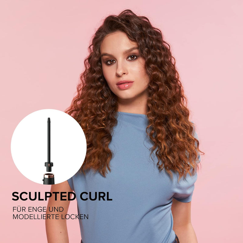 Bellissima Twist & Style, Lockenstab, Griff + 4 Zubehörteile für Locken und Wellen, automatische Tem