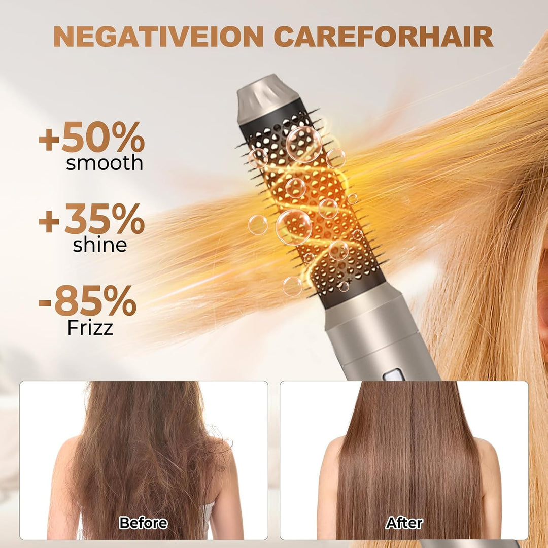 6 in 1 Hairstyler Set, Air Styler mit 1000W Haartrockner, Rundbürstenföhn, Lockenstab, Warmluftbürst