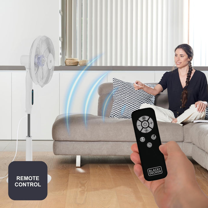 BLACK+DECKER – Standventilator 30 W | 24 Geschwindigkeitsstufen | Modi: Normal, Natürlich und Nacht