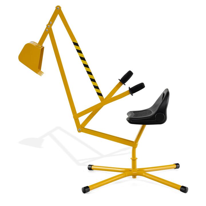 DREAMADE Kinder Bagger für Sandkasten, Metallbagger mit 360° drehbarem Sitz, Flexibler Schaufel, erg