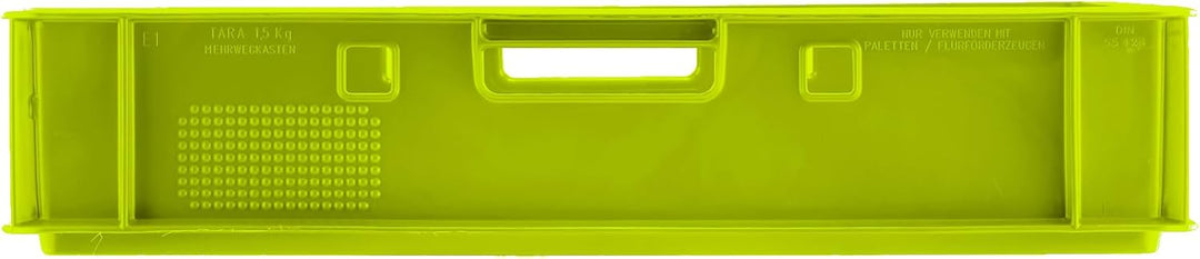BURI 10 Stück Fleischkiste E1 Lagerkiste 60x40x12,5 cm Metzgerkiste Eurobox Hellgrün - flache Stapel