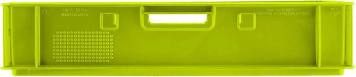 BURI 10 Stück Fleischkiste E1 Lagerkiste 60x40x12,5 cm Metzgerkiste Eurobox Hellgrün - flache Stapel