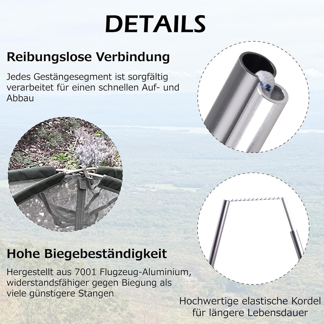 Azarxis Zeltstange Reparatur Set, Alu Teleskopstangen, Ersatzgestänge Einstellbar Zubehör für Zelt C
