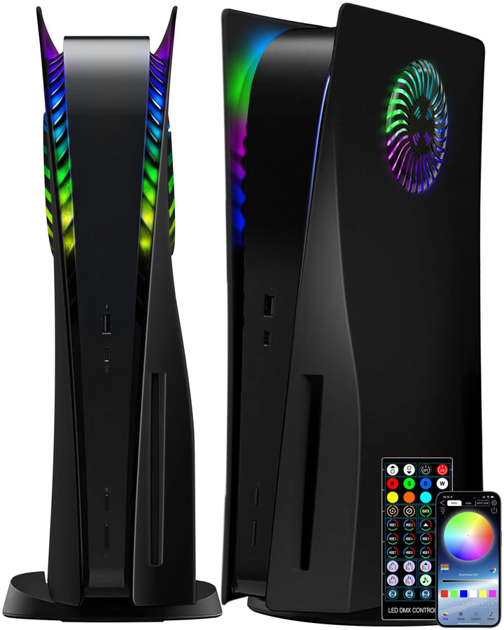 Joso Frontblende für PS5 Disc Edition, Kratzfeste, staubdichte Ersatzhülle mit RGB-Ring, Abdeckung p