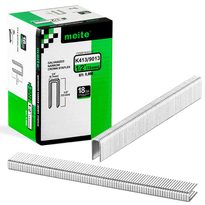 meite 18 Gauge K-Serie oder 90-Serie 1/4-Zoll Krone mit Schenkellängen von 1/2-Zoll bis 1-1/2-Zoll,
