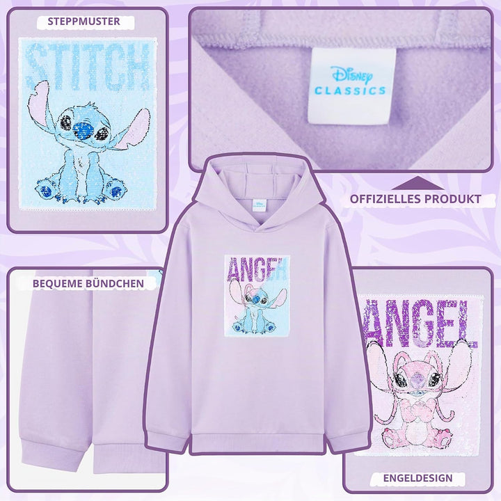 Disney Stitch Pullover Mädchen, Warm, Weich &amp; Trendy, Hoodie Kapuzenpullover für Kinder, Geschenke f