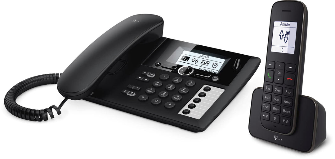 Telekom Sinus PA 207 Plus Tischtelefon und Mobilteil, schwarz Tischtelefon + Mobilteil, Tischtelefon