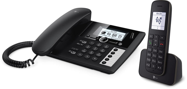 Telekom Sinus PA 207 Plus Tischtelefon und Mobilteil, schwarz Tischtelefon + Mobilteil, Tischtelefon