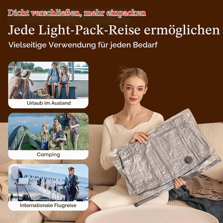 Vakuumbeutel für Kleidung, 15 Stück (5x 40x50cm, 5x 40x60cm, 5x 50x60cm), Wiederverwendbare Vakuumbe