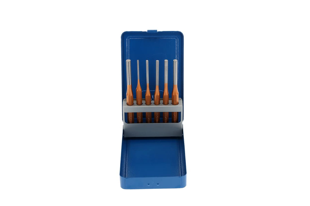 GEDORE Splinttreiber-Satz inkl. Metallklappkassette, 6-teilig, Stahl/Lackierung, Silber/Blau, Ø: 3-8