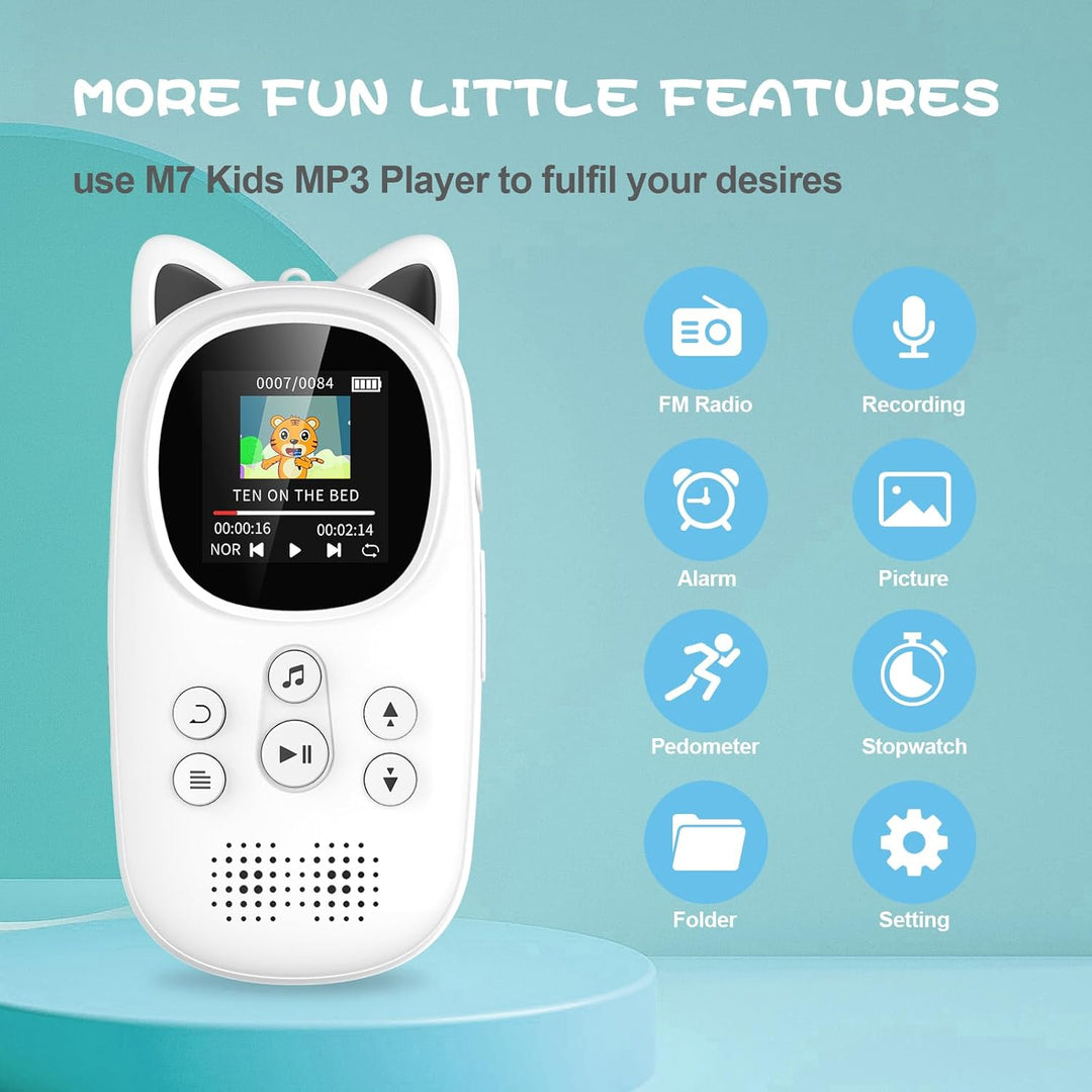32GB MP3-Player mit Bluetooth 5.0, Oilsky Kinder MP3 Player mit Kopfhörer, 750mAh Tragbarem Sport Mp