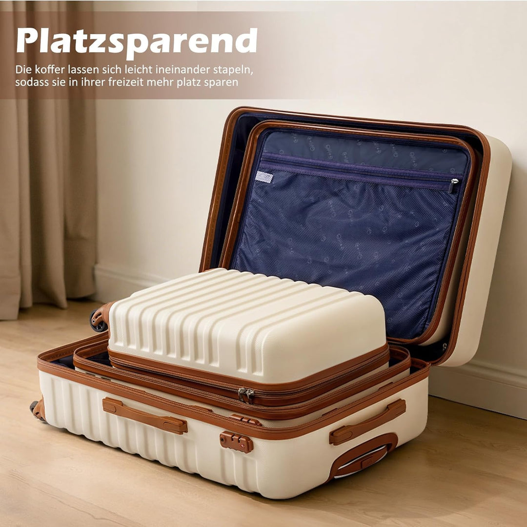 COOLIFE Koffer Trolley Koffer Reisekoffer von ABS Hartschalen Trolley 4 Rollen TSA-Schloss Der Koffe