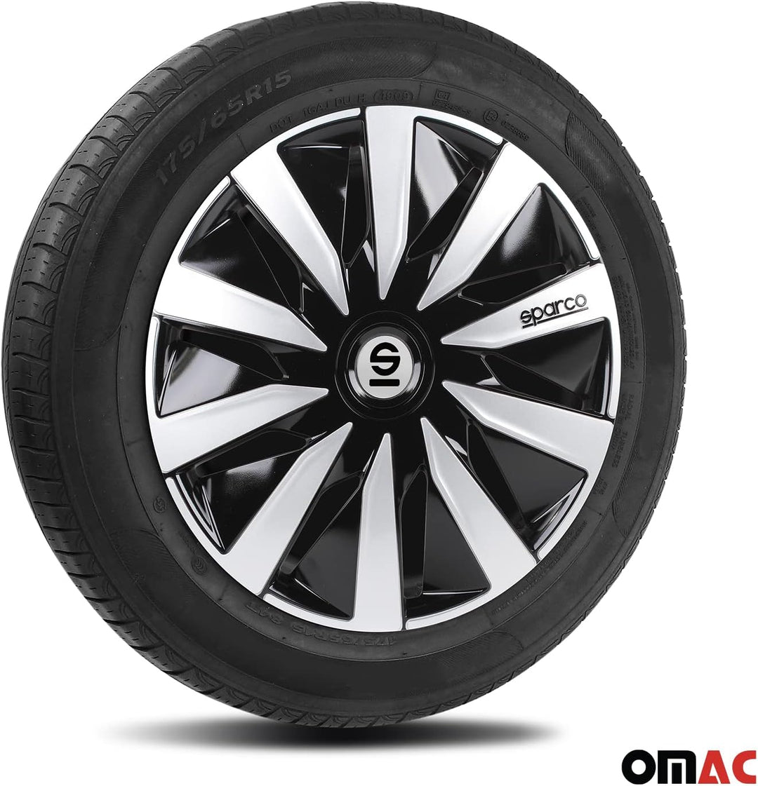 Satz SPC1691BKSV Sparco Lazio Radzierblenden Lazio 16-Zoll Schwarz/Silber 16" Schwarz/Silber, 16" Sc