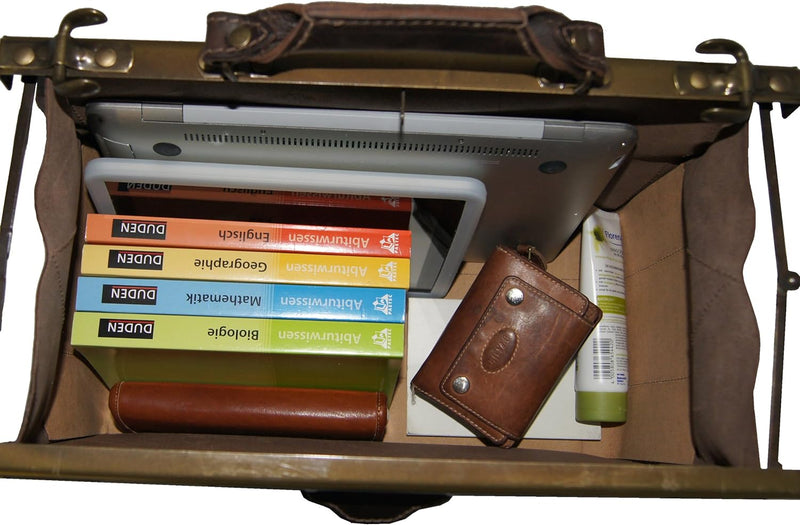 Freiherr von Maltzahn Doktortasche PARACELSUS aus Leder mit Innentaschen, Made in Germany, inkl. Led
