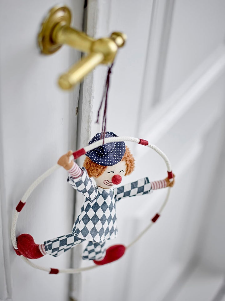 Bloomingville Alfredo Mobile mit ca. 25cm aus Baumwolle und niedlichem Clown-Motiv
