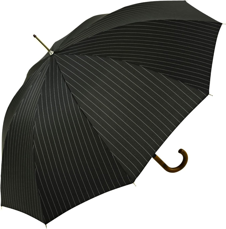 iX-brella Herren-Stockschirm Automatik mit Echtholz-Rundhakengriff - Nadelstreifen Pinestripe, Pines