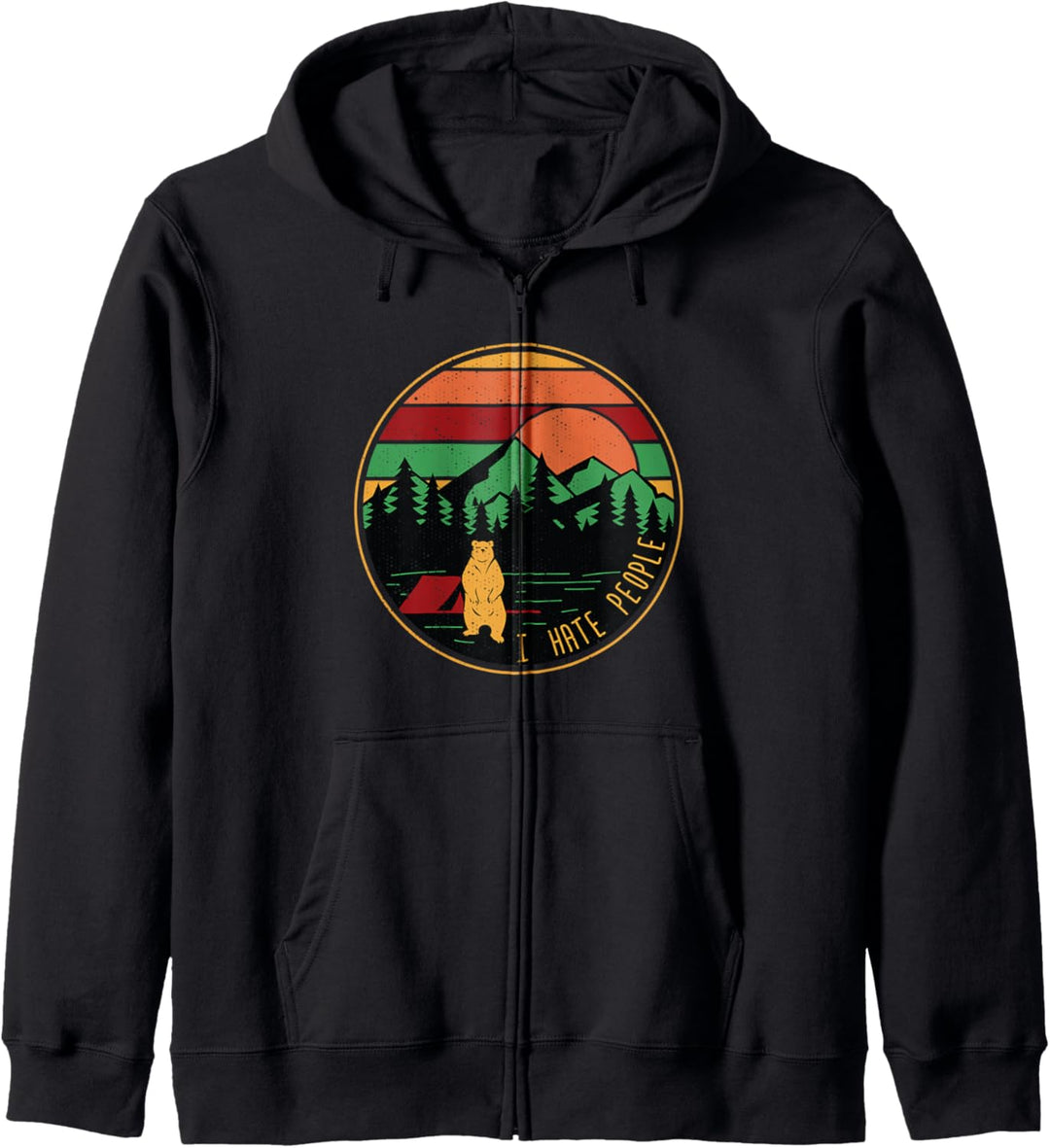 Ich hasse Menschen, Camping, Bär, Lustig "I hate people" Kapuzenjacke