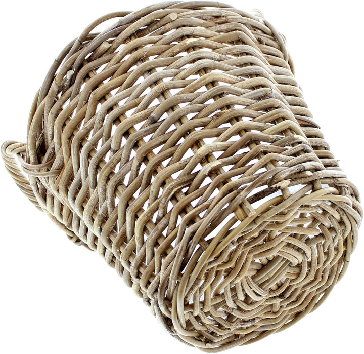 Rattankorb, Pflanzkorb "Rattan", gross mit Griffe ca. Ø 40 x 30 cm