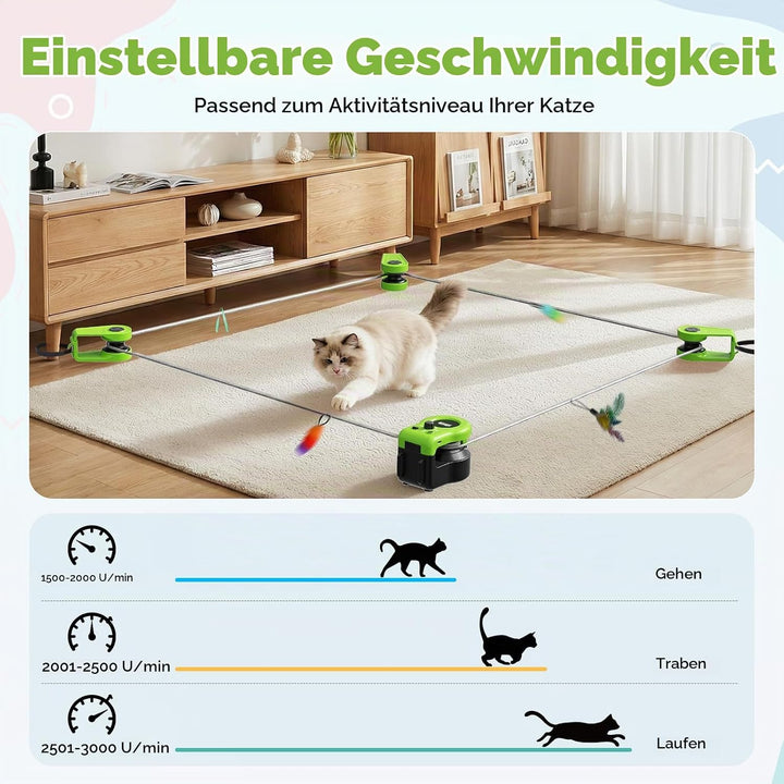 Interaktives Katzenspielzeug für Drinnen, Katzenlaufband, Automatisches/Ferngesteuertes Simuliertes