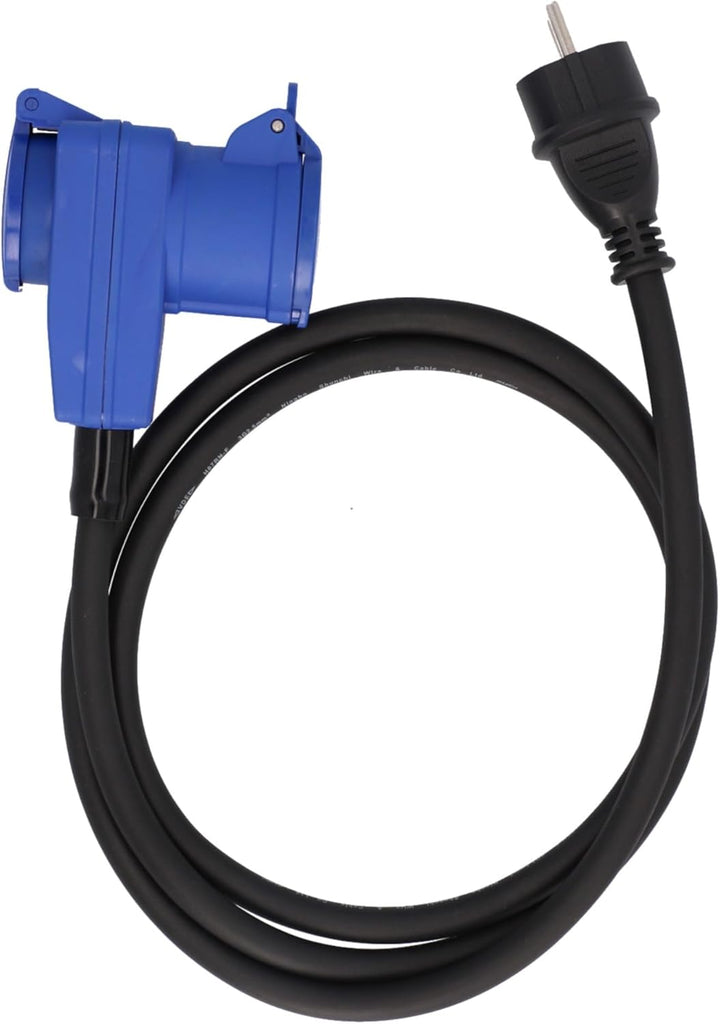 cartrend Explorer CEE Adapter mit CEE-Winkelkupplung und Schutzkontaktstecker, zum Anschluss von Woh