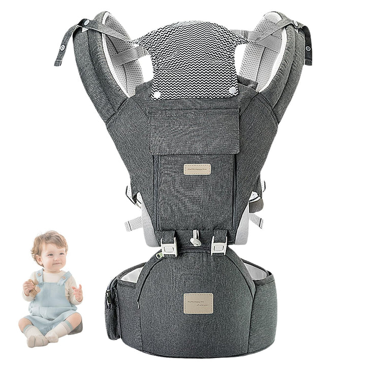 Babytrage Neugeborene ab Geburt für 3–36 Monate, Baumwolle Ergonomische Trage Baby mit Hüftsitz, Bab