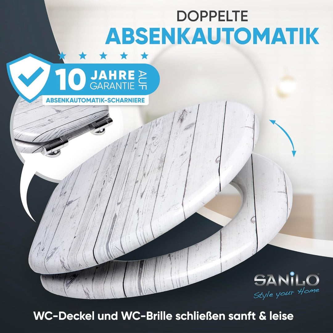 Sanilo WC Sitz mit Absenkautomatik, viele schöne Holz Toilettendeckel zur Auswahl, hochwertige und s