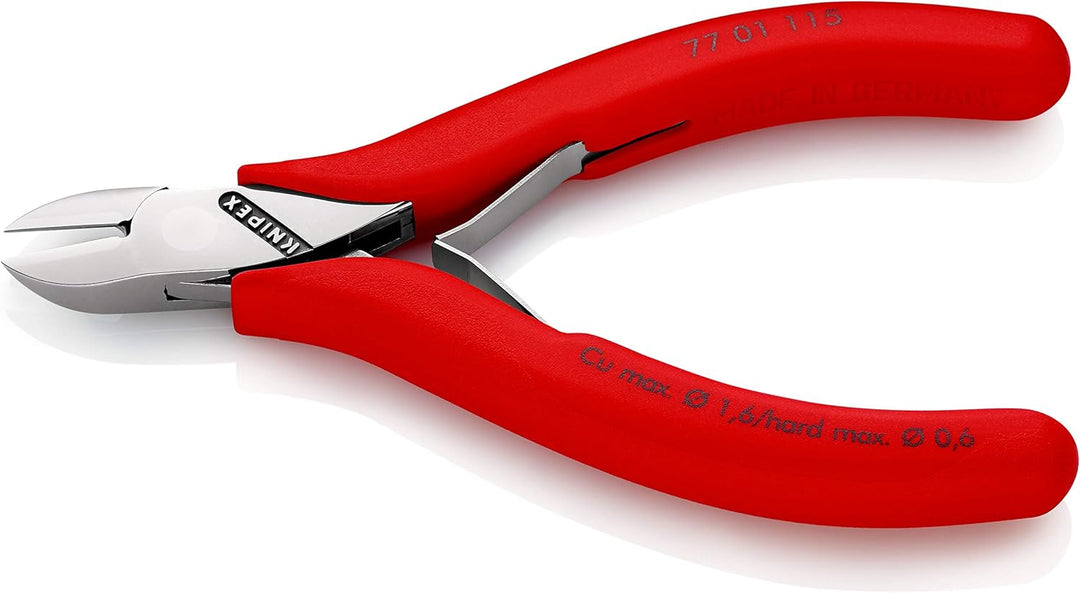 Knipex Elektronik-Seitenschneider mit Kunststoff überzogen 115 mm (SB-Karte/Blister) 77 01 115 SB ru