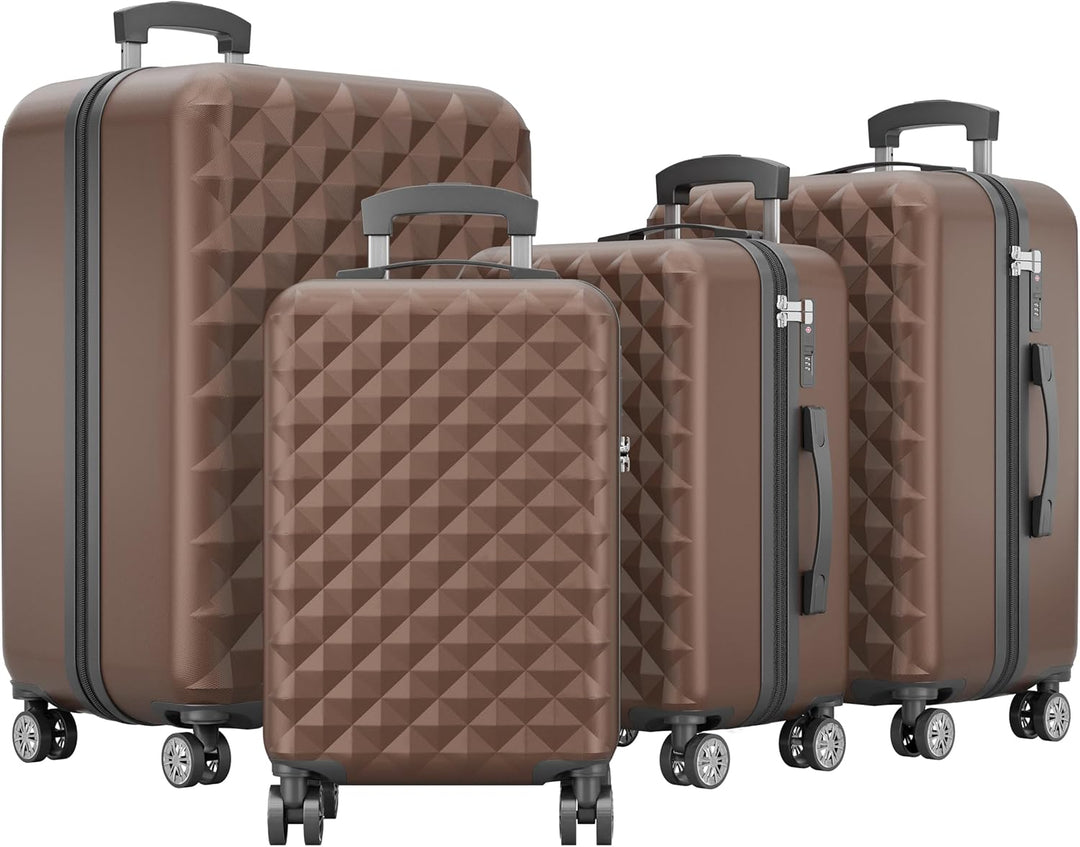 Onbest Premium Koffer Set 4 teilig – Rollkoffer mit TSA-Lock, USB-Anschluss– Plus 1x Kofferwaage, 2X