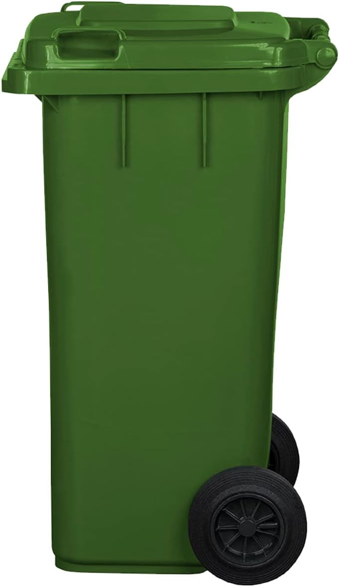 JESTIC Mülltonne Abfalltonne Reststofftonne 120L laufruhige Vollgummi-Räder NEU (grün)