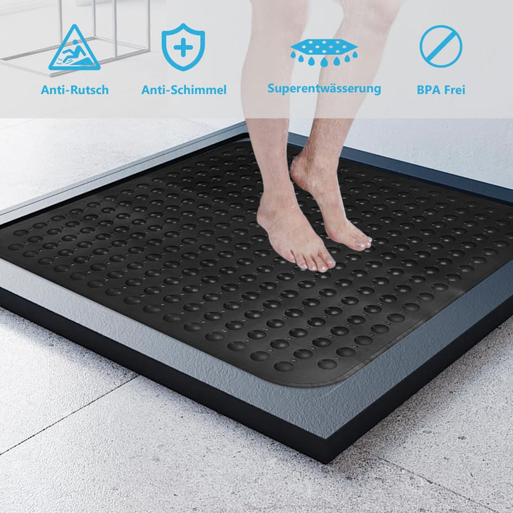 Duschmatte rutschfest 80x80cm Duscheinlage, Antirutschmatte mit Saugnäpfe für Dusche oder Badewanne,