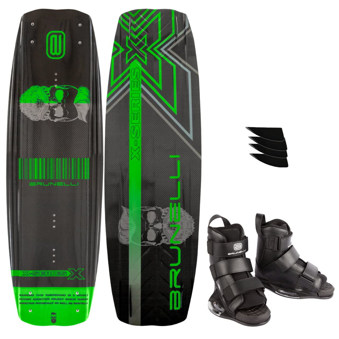 Brunelli Carbon Wakeboard Set 138 cm Wake Binding Wakeboardbindung XL (43-47), XL (43-47)